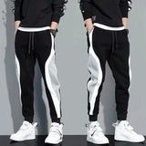 Men's Spring/Autumn Sports Pants | Loose Fit, Patchwork Design, Running & Training Trousers