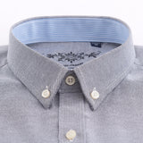 Men's Long Sleeve Oxford Work Shirt, Single Pocket, Embroidered Casual Button-Down 2