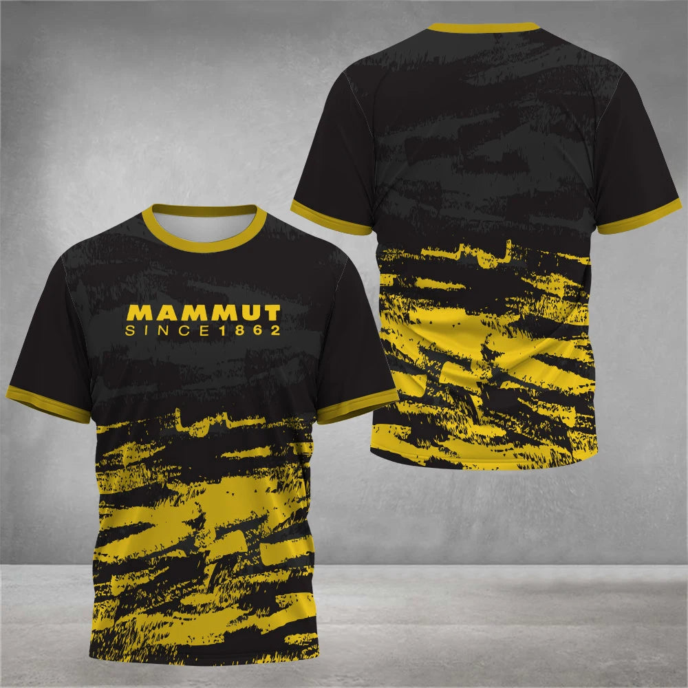 Men's outdoor hiking T-shirt 3D printed design rock climbing cross-country running Drifit camping clothes fashionable 2