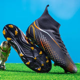 MenOutdoor Football Boots Professional Training Soccer Shoes Soccer Cleats Turf Futsal Match Grass Unisex Non-slip Breathable 4
