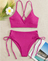 Gemini said Women’s V-Neck Lace-Up Bikini Set