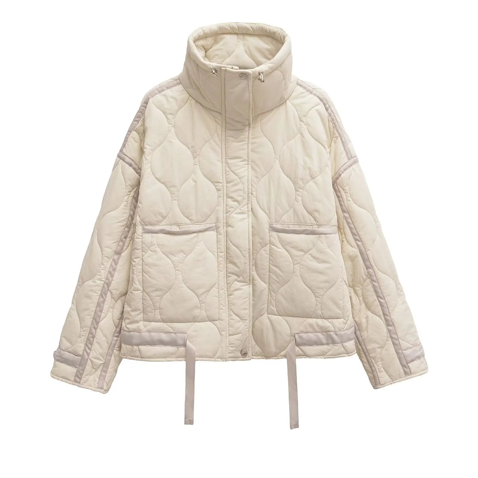 Women's Cotton Robe Zipper Solid Color Large Pocket Long Sleeve Winter New Jacket Cotton Robe 2