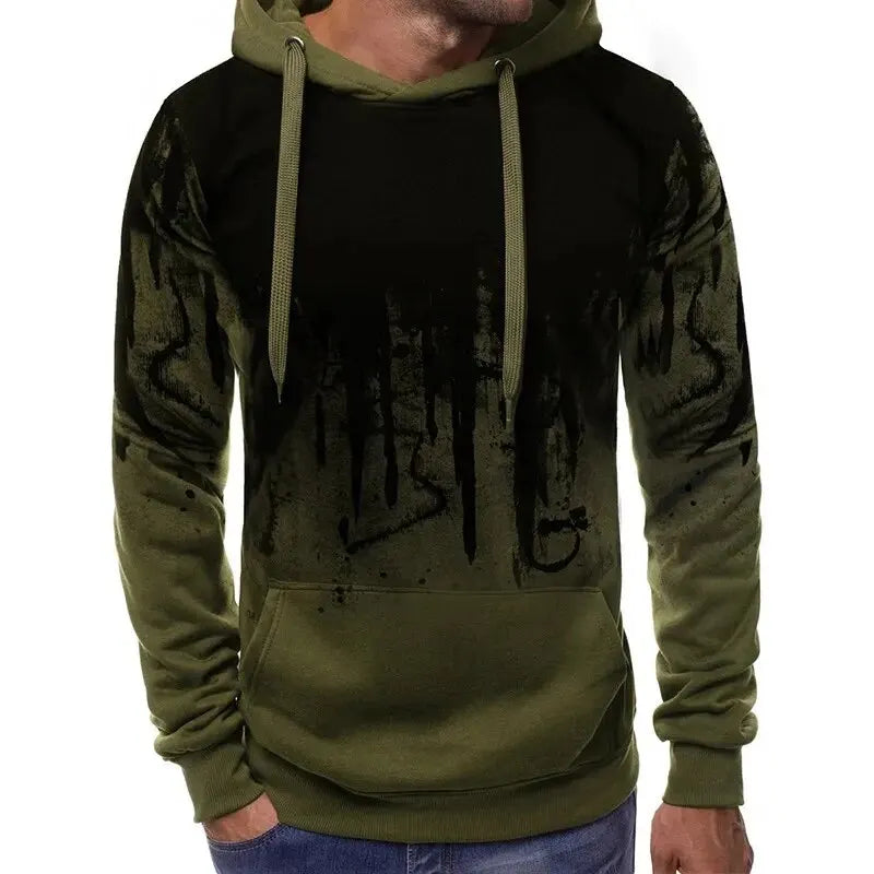 Gradient Print Pullover Hoodie - Men's Spring Autumn Casual Sweatshirt 3