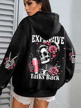 Women’s "Expensive Talks Back" Funny Print Hoodie