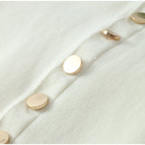 Elegant Lady Knitted Single Breasted Long Dresses Women Solid Sleeveless O Neck Button Bodycon 5