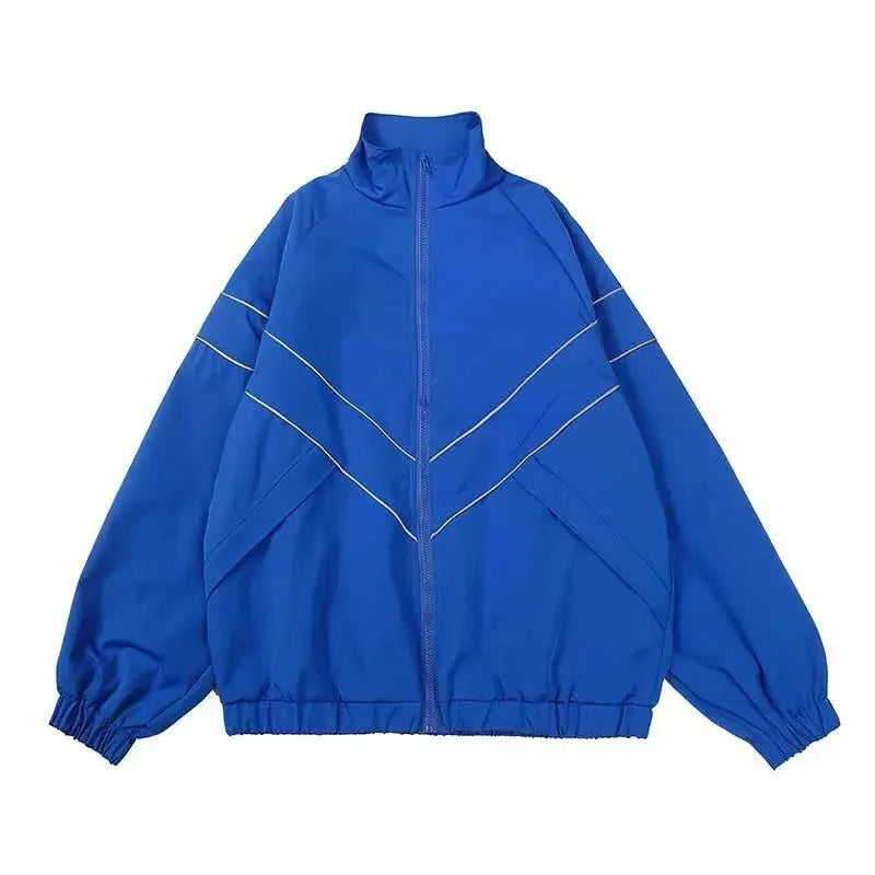 Hip Hop Varsity Jacket Men High Street Patchwork Color Black Windbreaker Coats Women Spring Autumn Thin Fashion College Jackets 4