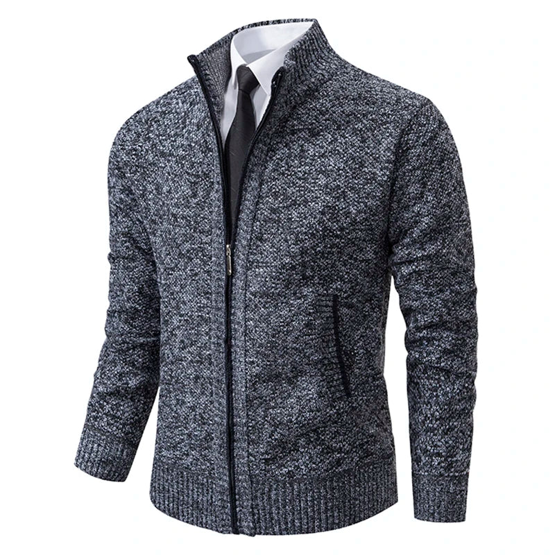Autumn-And-Winter-New-Jersey-Men-s-Casual-Sports-Coat-Solid-Color-Stand-Collar-Wweater-Grab