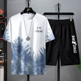 Men's Sets Fashion tracksuits Casual Ice Silk Short Sleeve 3D Printed Sports T-shirt+Shorts Basketball Set TheFashionFever 2