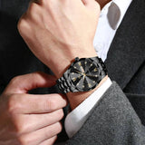 Men Watch Water Diamond Luxury Night Glow Double Calendar Quartz Movement 41mm 5