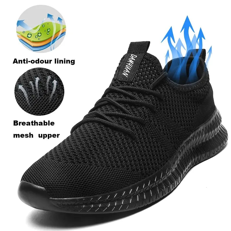Men Running Shoes Lace up Men Sport Shoes Lightweight Comfortable Breathable Walking Sneakers 2