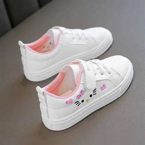 Kids White Sneakers 2025 Fall Slip Resistant Durable Spring Autumn Shoes for Girls 4-16 Years Old Fashion Casual Sports Shoes 2