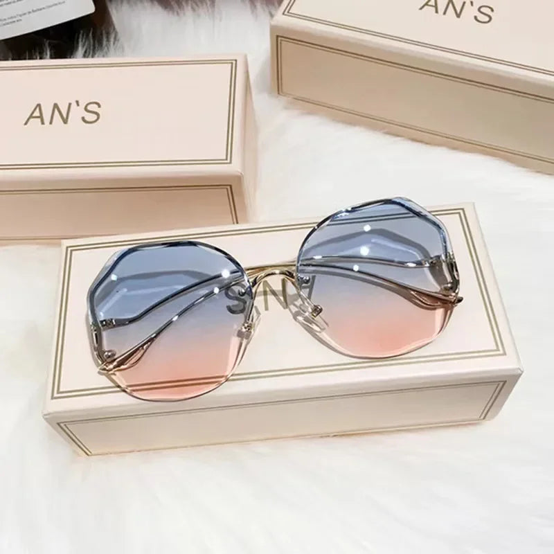 Rimless Polygon Fashion Sunglasses