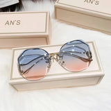 Rimless Polygon Fashion Sunglasses
