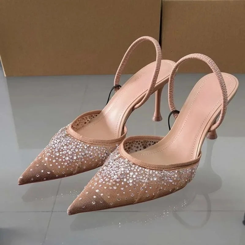 Women’s Diamond Mesh High-Heel Sandals