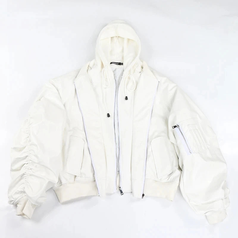 Men’s Oversized Layered Leather Bomber