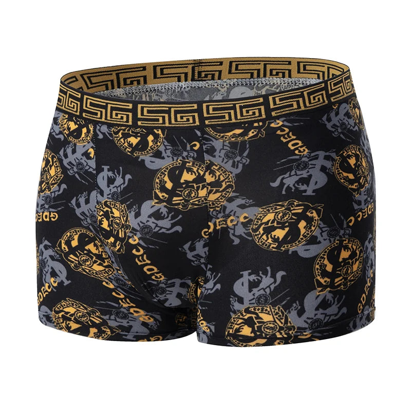 5 /10 Pack Men's Black Gold Printed Boxer Underwear Comfortable And Versatile Plus Size Sexy Young Men's Leisure Sports Beach sh 3
