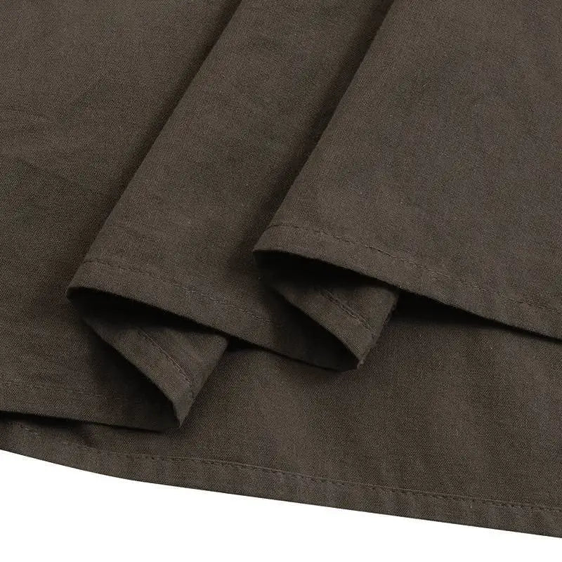 Y2K Aesthetic Fairycore Vintage Pleated Skirt Korean Fashion Harajuku Grunge High Waist Long Skirt Retro Ramie Cotton Clothes 4