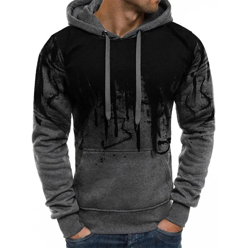 Gradient Print Pullover Hoodie - Men's Spring Autumn Casual Sweatshirt 5