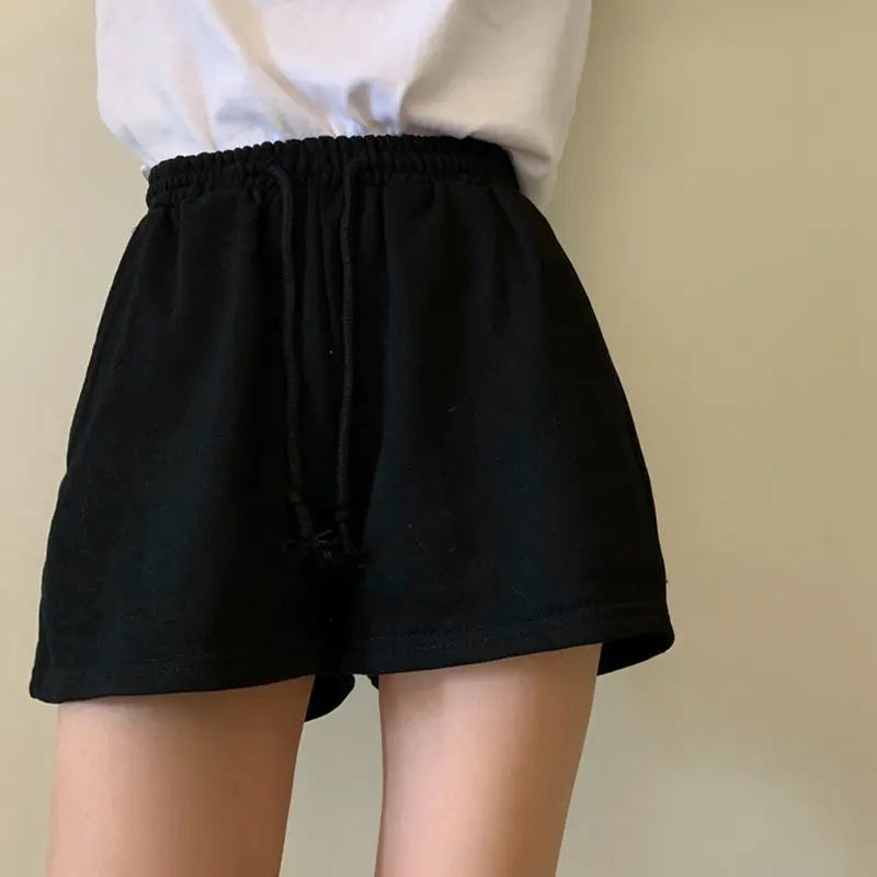 Women Shorts Solid Cozy Simple Casual Loose Hipsters Running Breathable All-match Streetwear Hot Teens Wide Leg Bottoms Summer 7