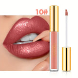 10-Color Diamond Shimmer Liquid Lipstick Set