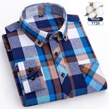 Autumn-Thick-Flannel-Shirt-Plaid-Shirts-Standard-Fit-For-Men-Long-Sleeve-Pure-Cotton-Fashion-Single