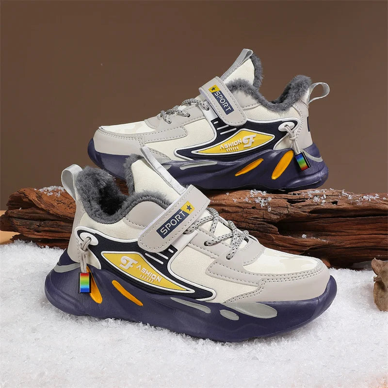Winter Children Sneaker Shoes Fashion Platform Kids Boys Cotton Sneaker Warm Plush Casual Sports Tennis Shoes 2