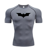 Bat Printed Men's Tight T-Shirt Running Compression Compression T Shirt Gym Fitness Jogging Short Sleeve Male Casual Shirt Tops 6