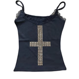Women 90s Vintage Clothing T-shirts Goth Kawaii Girl Emo Kpop Goth Baby Tees Harajuku Cross Hot Stamping Y2k Clothes Streetwear 5