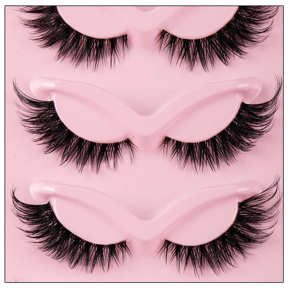 5 Pairs Cat Eye Lashes Faux Mink Eyelashes Natural long Manga Lashes Winged End Eye Elongated Eyelashes Fake Lashes Makeup 3