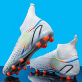 High Ankle Sports Footwear FG/TF Kids Soccer Cleats Football Boots Professional Men's Soccer Shoes Krampon Outdoor Sneakers 2024