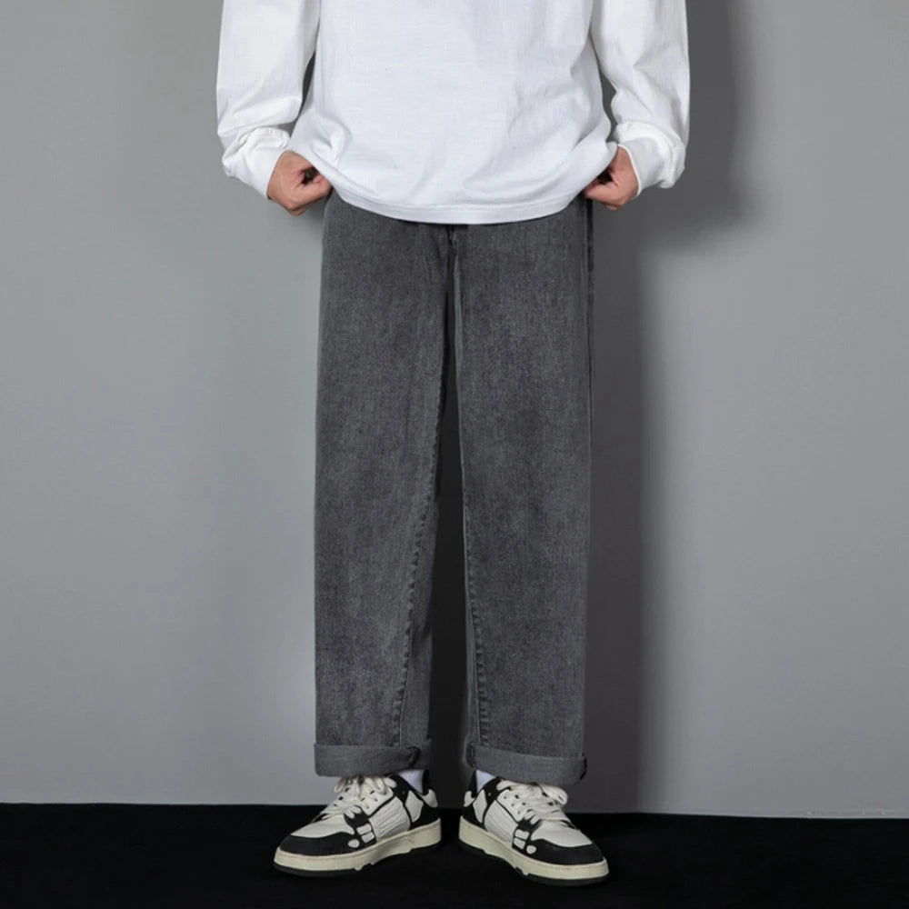 Men's Classic Wide-Leg Straight Jeans