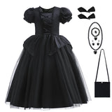 Girls' Dark Forest Queen Cosplay Dress with Wings