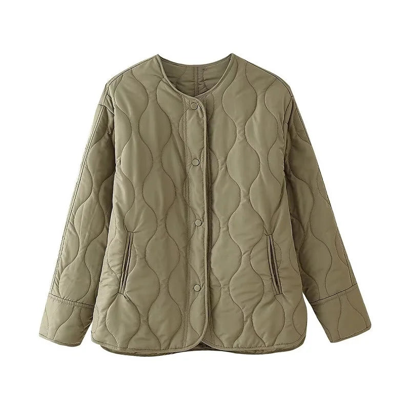 MUJER Black Quilted Jacket Women Padded Demi-season Jackets for Women Long Sleeve Winter Coat Female Outerwears Women's Jacket 5