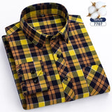 Autumn-Thick-Flannel-Shirt-Plaid-Shirts-Standard-Fit-For-Men-Long-Sleeve-Pure-Cotton-Fashion-Single
