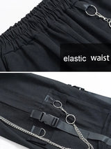 Women Cargo Pants  Harem Pants Fashion Punk Pockets Jogger Trousers With Chain Harajuku Elastics High Waist Streetwear 6