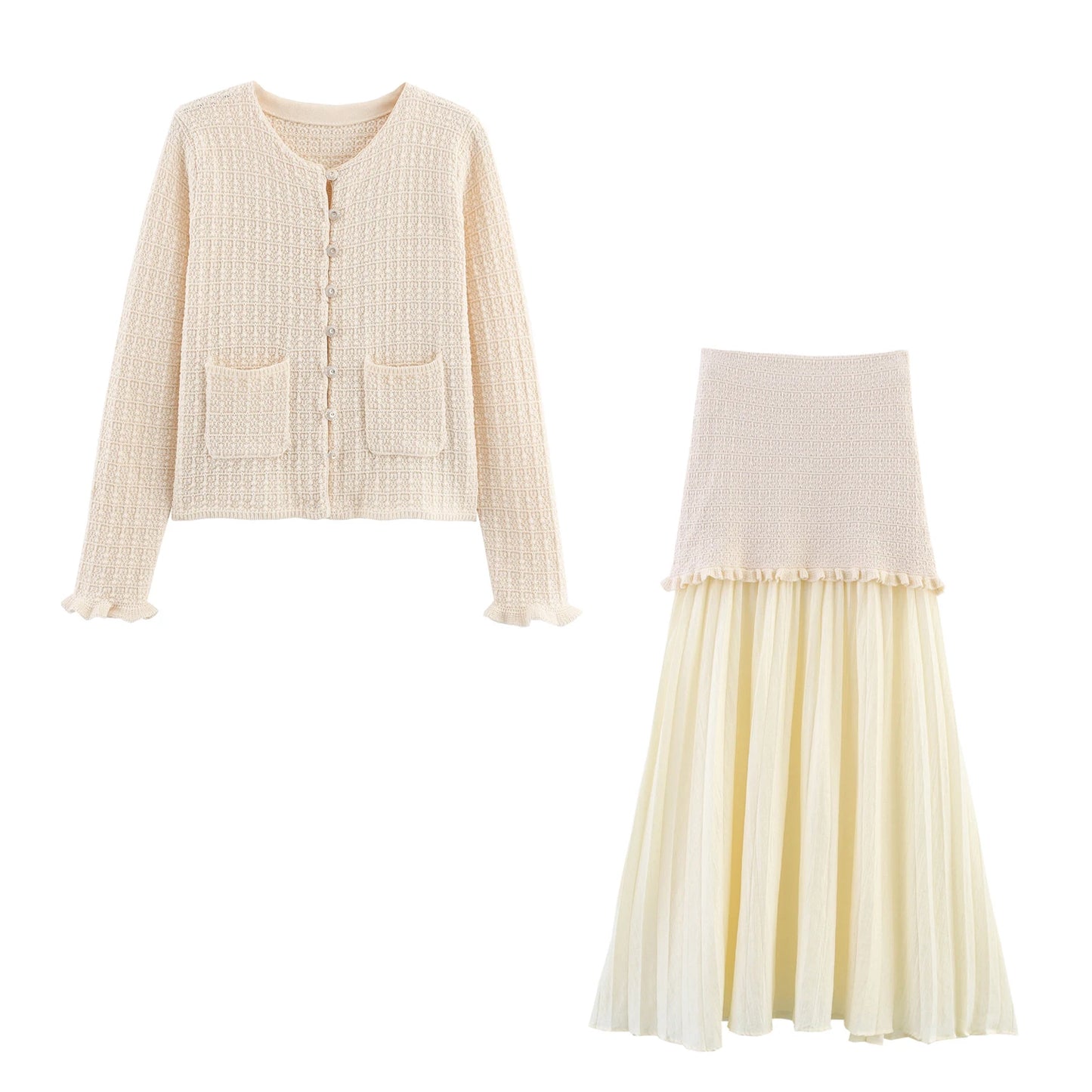 Women’s Knit Cardigan & Skirt Set