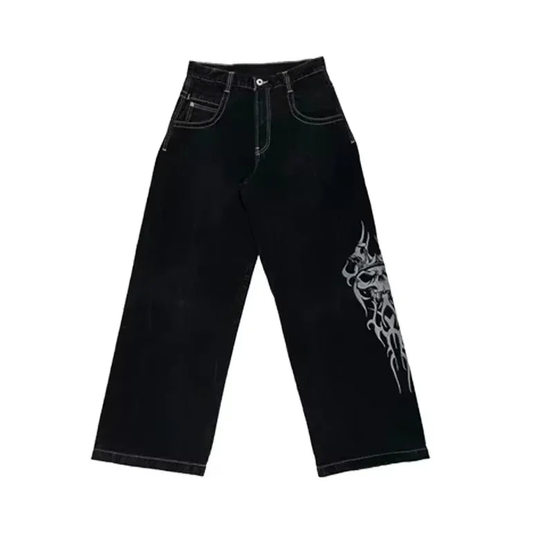 Y2K Embroidered Baggy Jeans