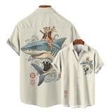 Fashion-Men-s-Clothing-Cool-Samurai-Cat-Tops-Summer-New-Men-s-Clothing-Casual-Short-Sleeved