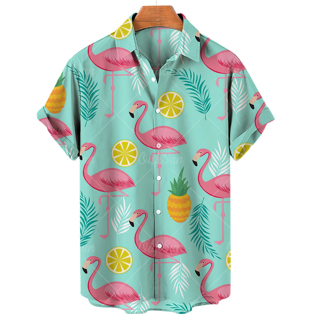 Duck 3d Print Shirts Men Fashion Hawaiian Shirt Short Sleeve Casual Beach Shirts 5