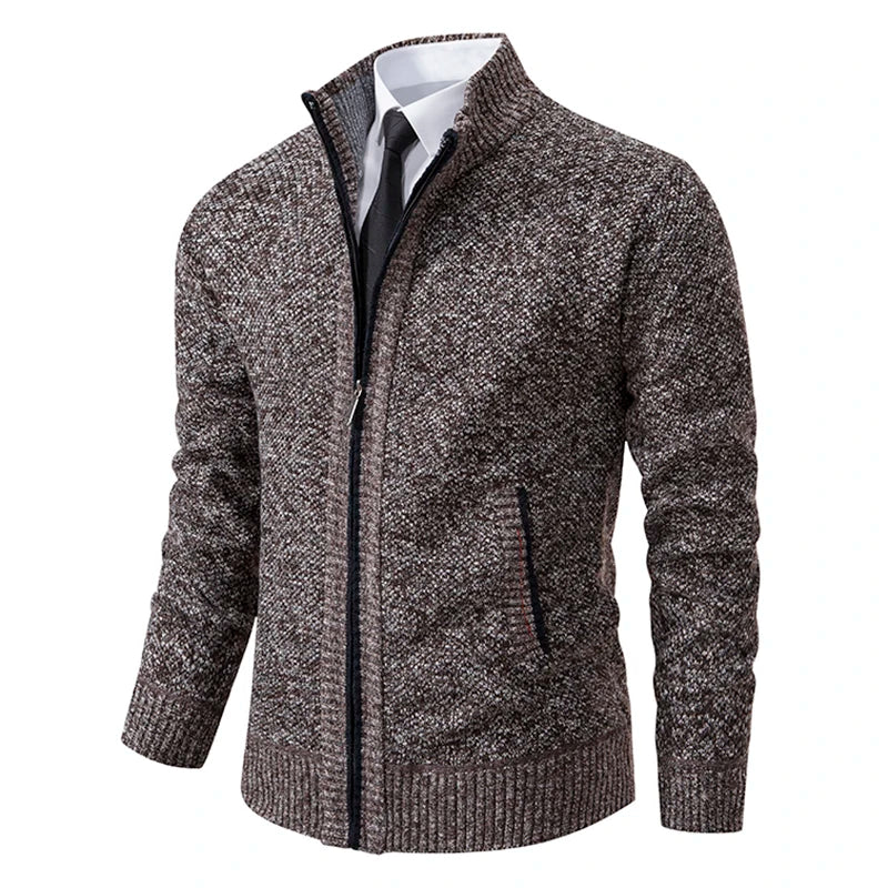 Autumn-And-Winter-New-Jersey-Men-s-Casual-Sports-Coat-Solid-Color-Stand-Collar-Wweater-Grab