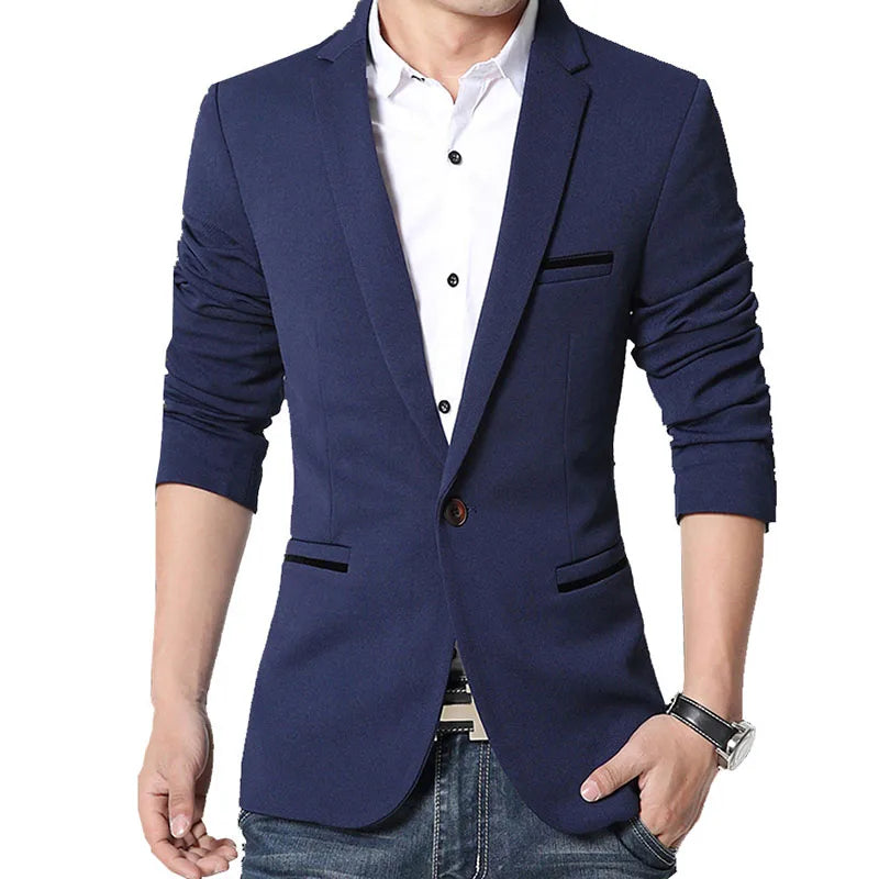 Men's Casual Blazer 2025 Autumn New Fashion Slim Business Suit Coat Gentleman 6