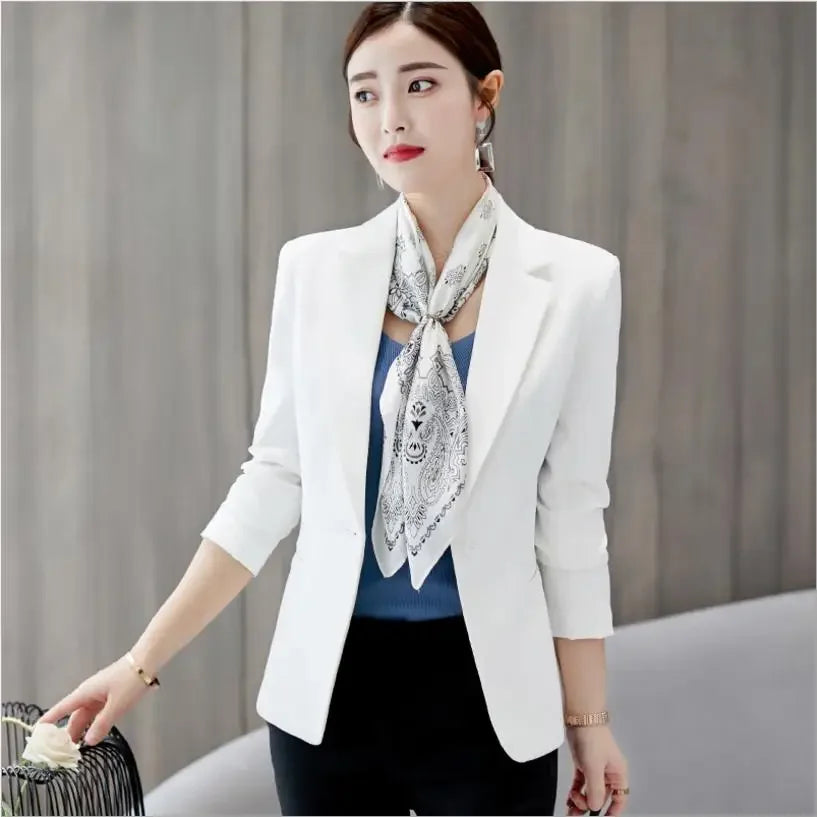 Black Women Blazer 2024 Formal Slim Blazers Lady Office Work Suit Pockets Jackets Coat Female Wine Notched Blazer Jackets Femme 11