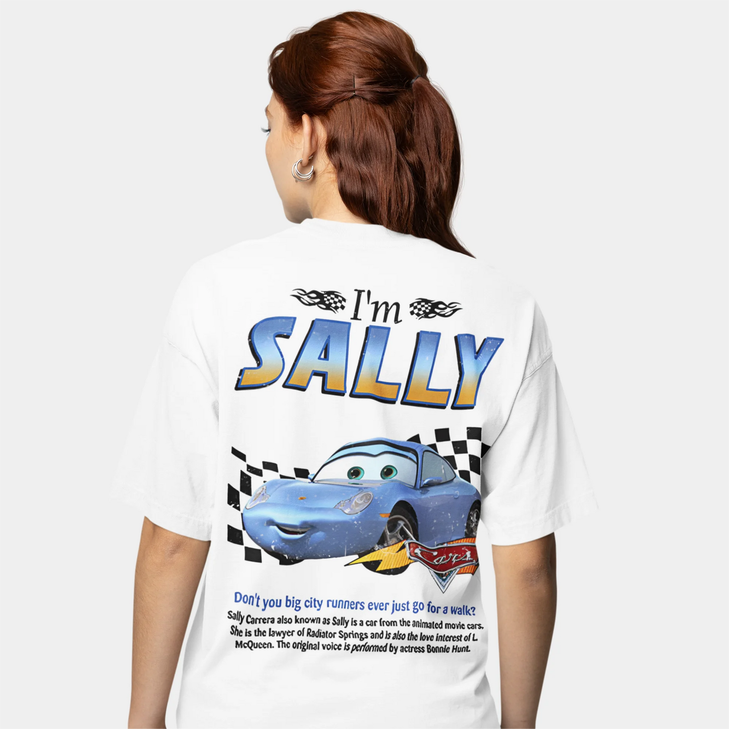 Fun Sally I'm Lightning Car Outfit T Shirt for Men Women Mcqueen Tee Shirt 100% Cotton New Arrival Clothing Love Gift For Couple