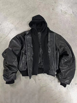 Men’s Oversized Layered Leather Bomber
