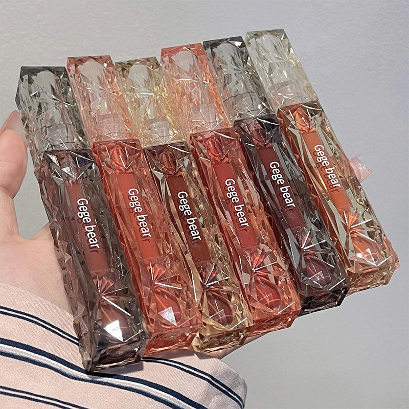 Gegebear Crystal Transparent Lipstick - Long-Lasting Mirror Glaze Easy to Color Lip Gloss with White Drill Detail for Smooth Fin 2