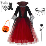 2-15Y Girl Vampire Halloween Dress for Kid Ghost Bride Gothic Cosplay Vampire Costume Kids Carnival Party Clothes Party Gifts