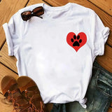 Unisex Colorful Heart & Paw Print T-Shirt