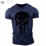 Men's T Shirt 3d Print Military Patriotic Skull O-Neck T Shirt Oversized T-Shirt Short-Sleeved Tee Sportswear Men's Clothing Top 5