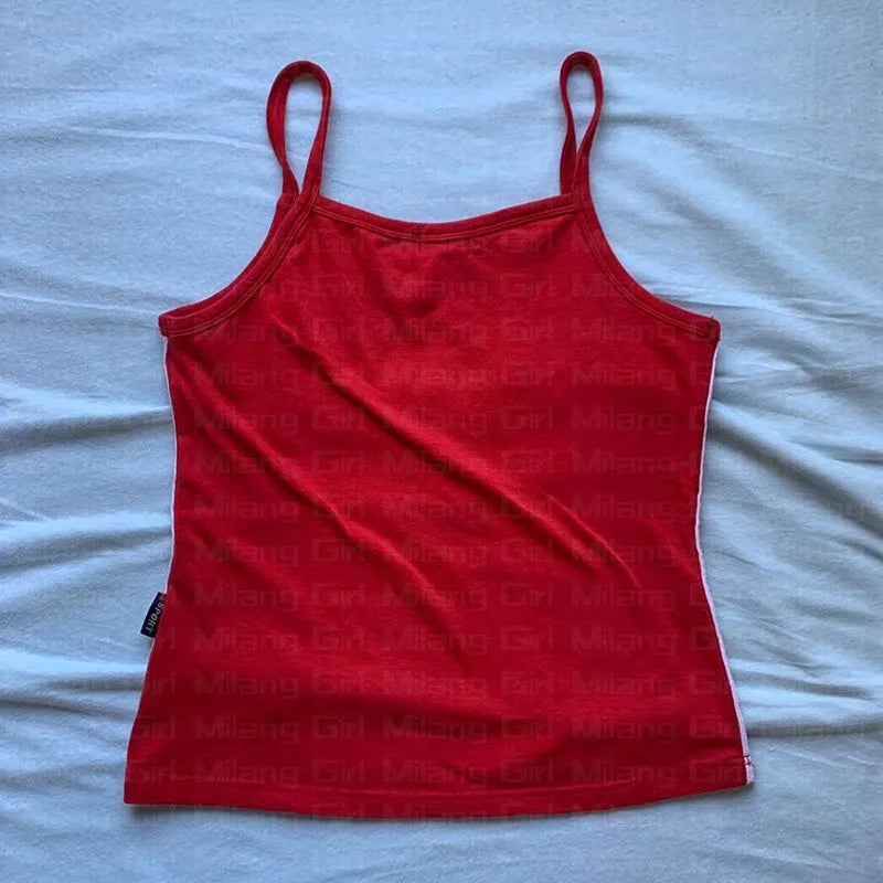 Punk Women's Aesthetic Letter Print Grunge Gothic Emo girl Camisole Top  Crop Top Y2k Clothes Vintage Corset Tank Top Baby Tee 2