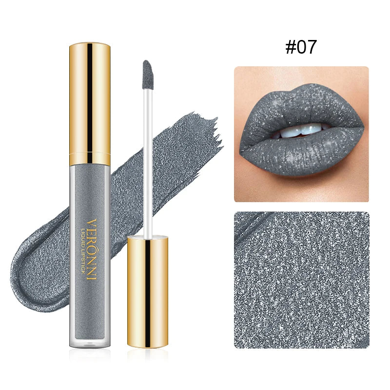 15-Color Radiant Glitter Liquid Lipstick